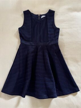 Girls US Angels Navy Sleeveless Fit-and-Flare Party Dress, size 6